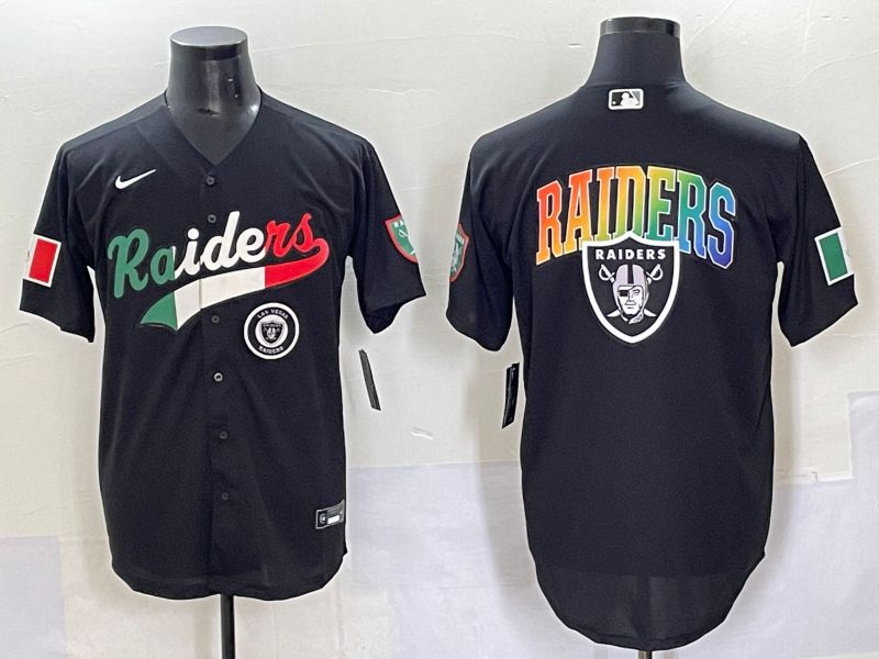 Men 2025 Oakland Raiders Blank Black Joint Name Nike Limited NFL Jersey style 7031